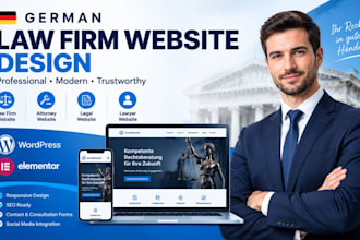 design german law firm website, attorney website, legal website, lawyer website