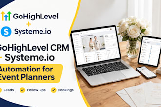 set up gohighlevel crm systeme io automation manage leads for event planners
