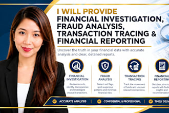 provide financial investigation, fraud analysis, transaction tracing, reporting