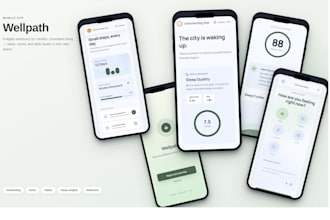 create a modern mental wellness mobile or web app UI UX in figma