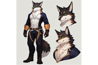 create custom furry art, fursona, anthro character and furry character design