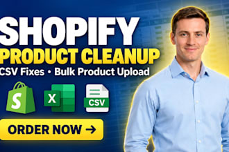 clean shopify product data, fix CSV files and bulk upload supplier products
