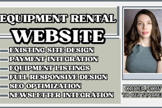 design a equipment rental website, equipment rental, machinery rental website