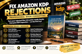 fix resize book cover, fix rejected book for amazon kdp book formatting