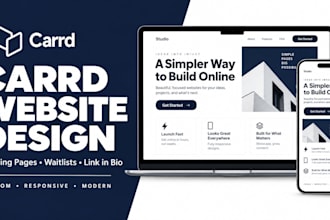 design a carrd landing page, waitlist, link in bio or mini website