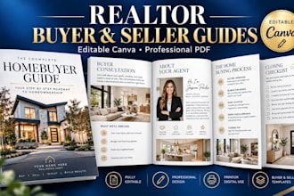 real estate buyer guide seller guide canva realtor welcome packet and pdf design