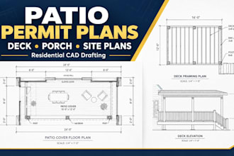 draft patio cover permit drawings and deck plan blueprints