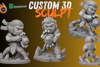 sculpt detailed 3d character sculpts for collectible figures and toys