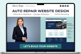 design an auto repair, car workshop, and mechanic website with booking