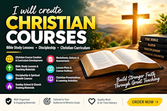create engaging christian courses, bible study lessons, discipleship materials