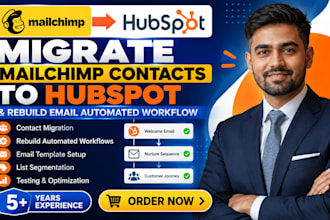 migrate mailchimp contacts to hubspot and rebuild email automated workflow