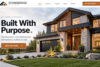 wordpress construction website remodeling general contractor portfolio website