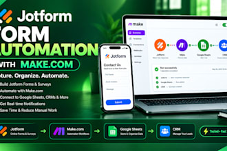 automate jotform submissions to google sheets using make com