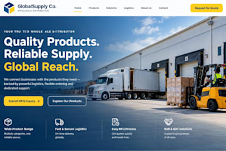 build wholesale distributor website rfq inquiry logistic corporate website