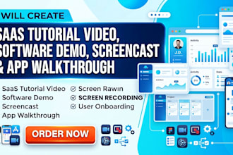 create saas tutorial video, software demo, screencast and app walkthrough