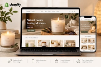 design candle shopify store scented candle website candle dropshipping store