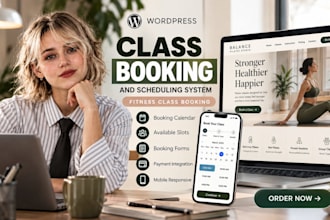 set up a wordpress class booking and scheduling system, fitness class booking