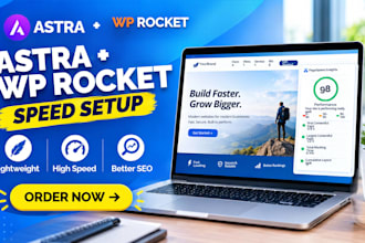 design a speed optimized wordpress website using astra and wp rocket
