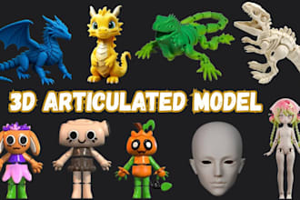 sculpt 3d bjd 3d doll toys design 3mf 3d articulated model for 3d printing