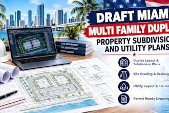 draft miami multi family duplex property subdivision and utility plans