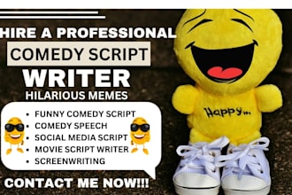 be your comedy scriptwriter, comedy script for youtube, movie script writing