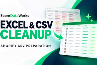 clean and format excel CSV data for shopify product uploads