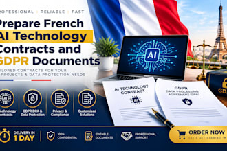 prepare french ai technology contracts and gdpr documents