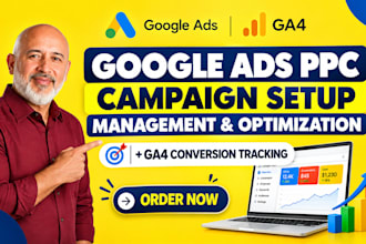 setup and manage google ads PPC campaigns ga4 conversion tracking ads manager