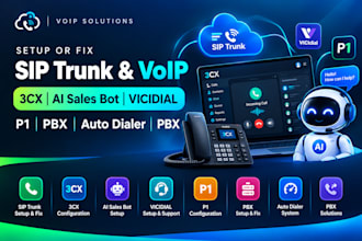 do sip trunk pbx 3cx voip ai sales lead bot vicidial p1 auto dialer asterisk