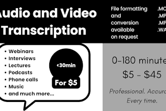 transcribe audio and video into text with format