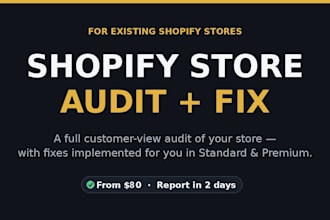 do a shopify store audit and fix what is stopping your conversions