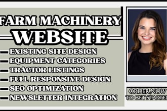 design farm machinery website, tractor website, agricultural equipment website