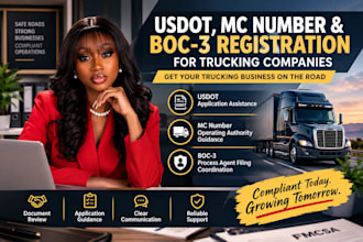 handle usdot, mc number and boc 3 filings for trucking companies