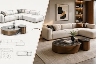 design modern sofa and coffee table sets with 3d renders