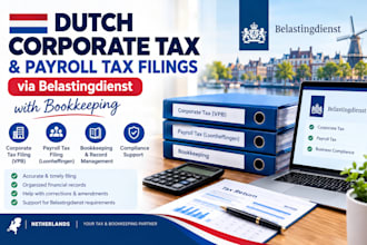 do dutch corporate tax, payroll tax filings via belastingdienst with bookkeeping