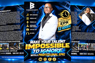 design epk, artist press kit, media kit, dj epk, one sheet, electronic press kit