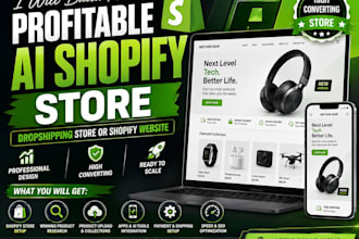 build a profitable ai shopify store, dropshipping store or shopify website