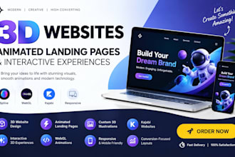 do 3d website 3d animated website, 3d landing page, illustration, kajabi website