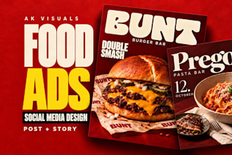 design restaurant social media posts and food promotions