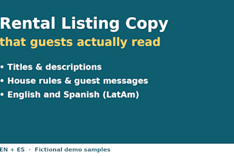 write your airbnb listing title and description in english or spanish