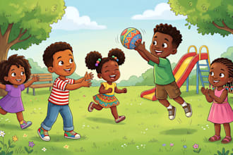 create children book illustration, children book, book illustration, kids book