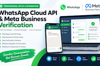 set up whatsapp cloud API, meta business verification and automation