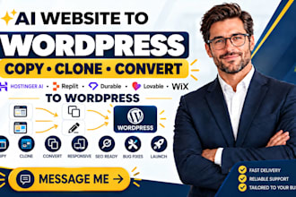 copy clone convert hostinger ai, replit, durable, lovable or wix to wordpress