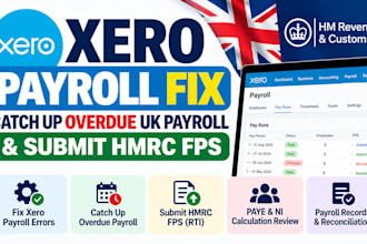 fix xero payroll errors catch up UK payroll and submit hmrc fps