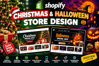 do christmas shopify store design or halloween store design