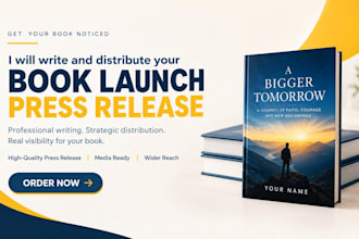 write and distribute press release for book launch and book press release