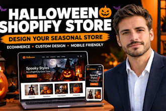 design a professional halloween shopify store for seasonal sales