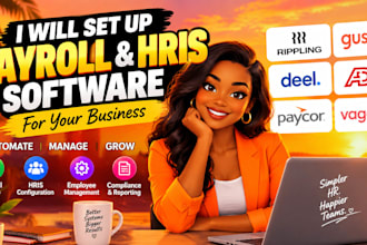 set up payroll and hris software for rippling gusto deel adp paycor vagaro
