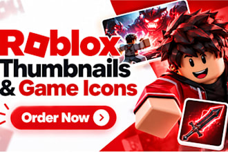 design eye catching roblox thumbnails and game icons