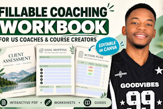design fillable canva coaching workbook for US coaches and course creators